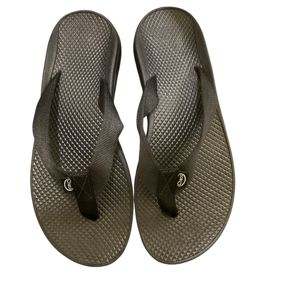 Chaco Flip Flops Size 9 Womens Black Vibram Sole LUVSEAT Sport Sandals Gorpcore - Picture 2 of 9